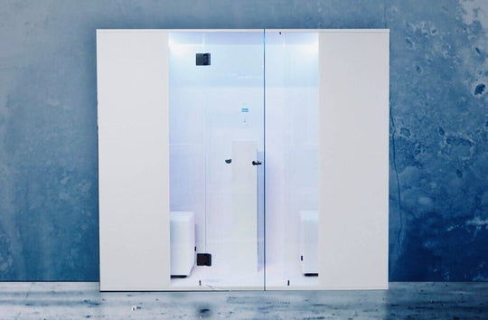 Face 2 Face - Infraröd bastu för 2 personer - Glansig svart, Bordeaux