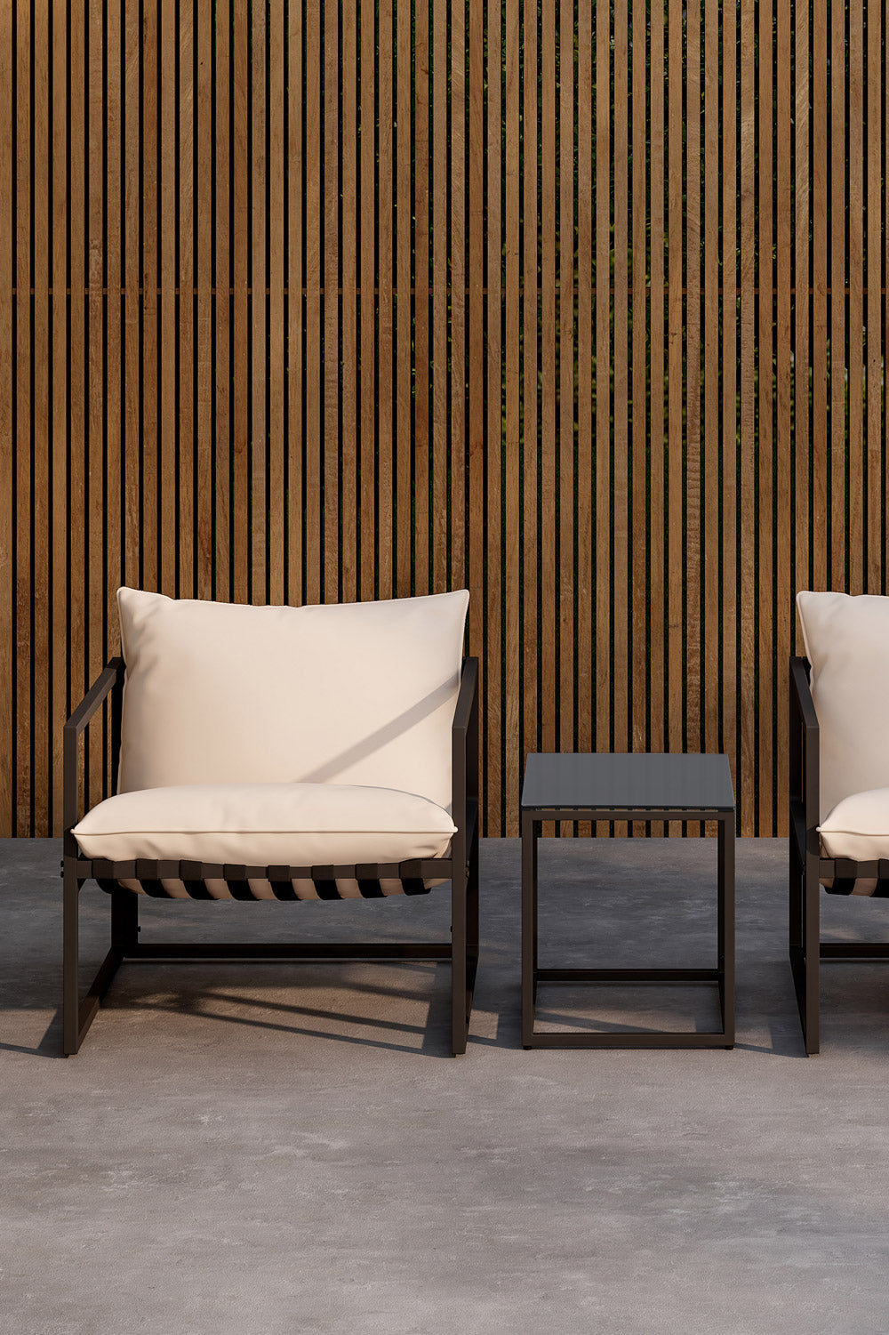 MESSINA Loungefåtöljer set svart