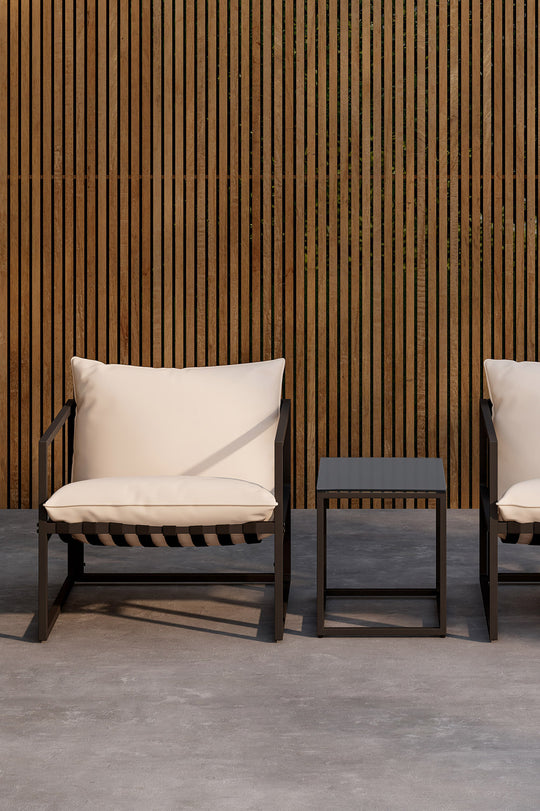 MESSINA Loungefåtöljer set svart