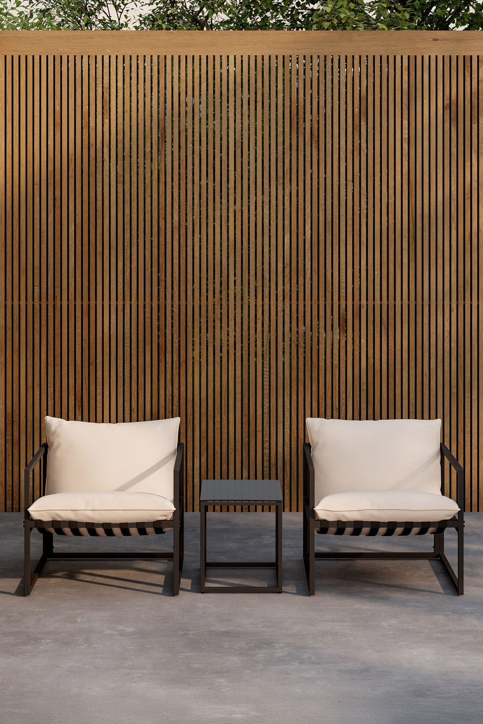 MESSINA Loungefåtöljer set svart