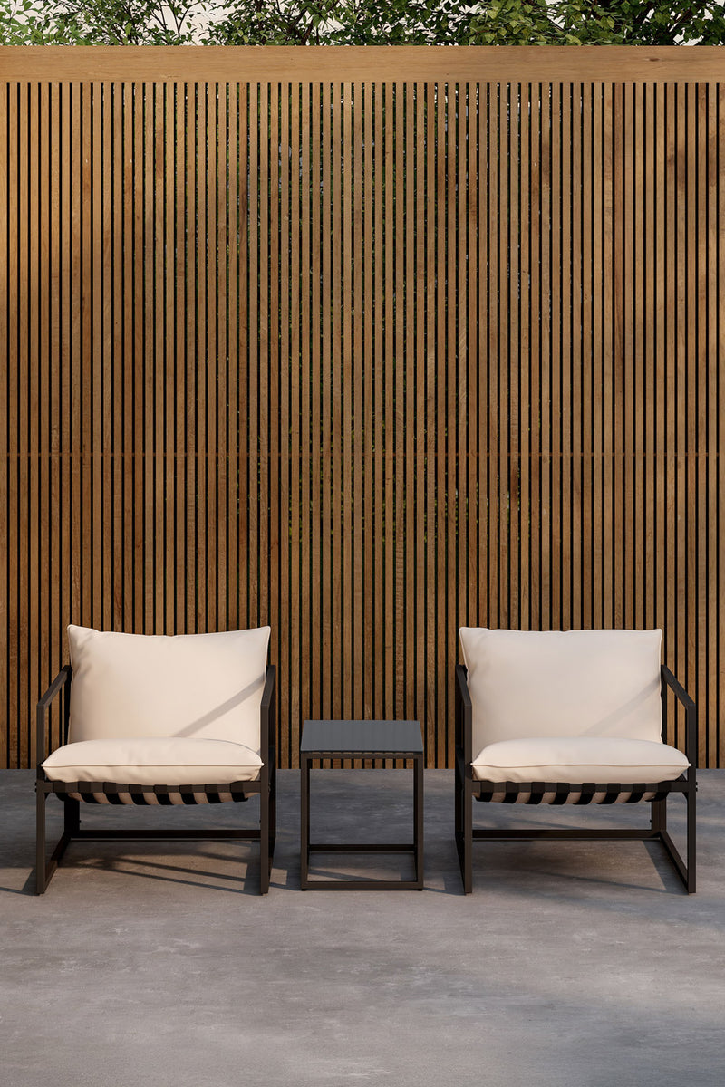 MESSINA Loungefåtöljer set svart