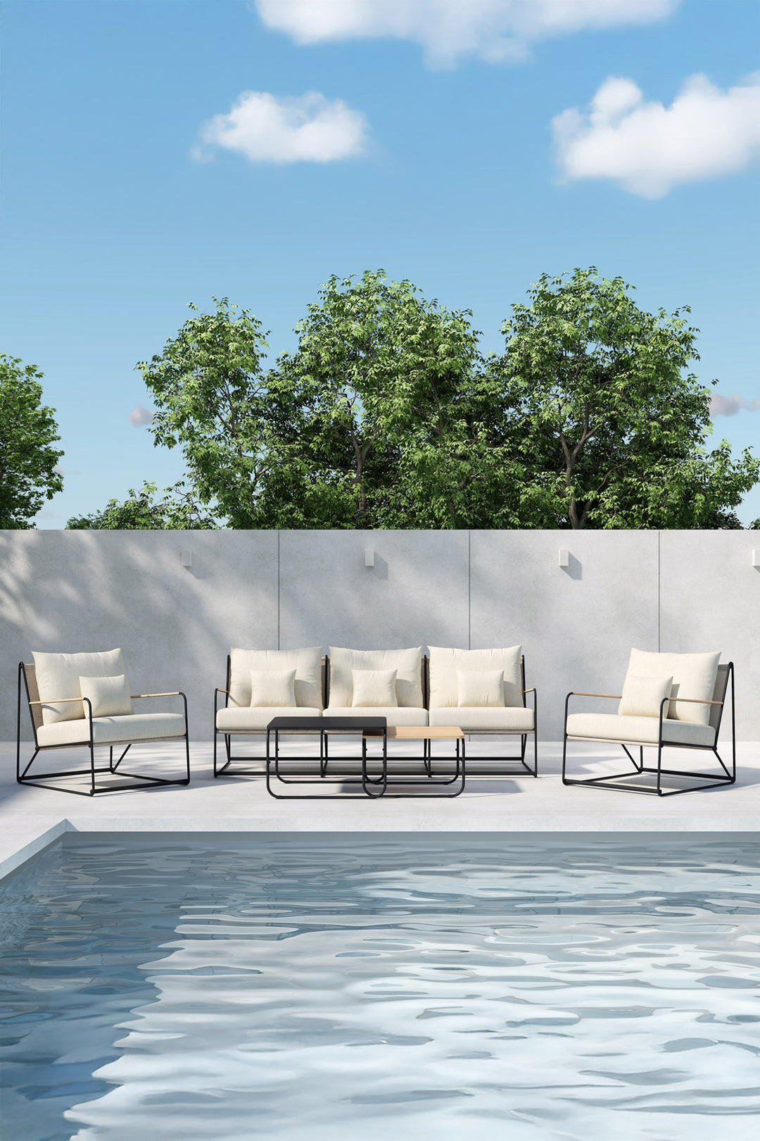 PALAZZO soffa för utomhus svart/beige