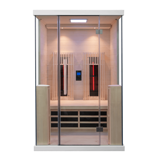 Infraröd bastu för 2 personer - Nordic Relax 2, vit kabin