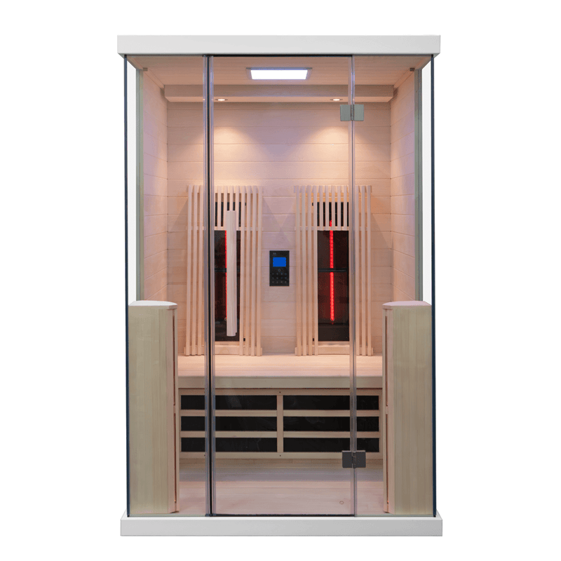 Infraröd bastu för 2 personer - Nordic Relax 2, vit kabin