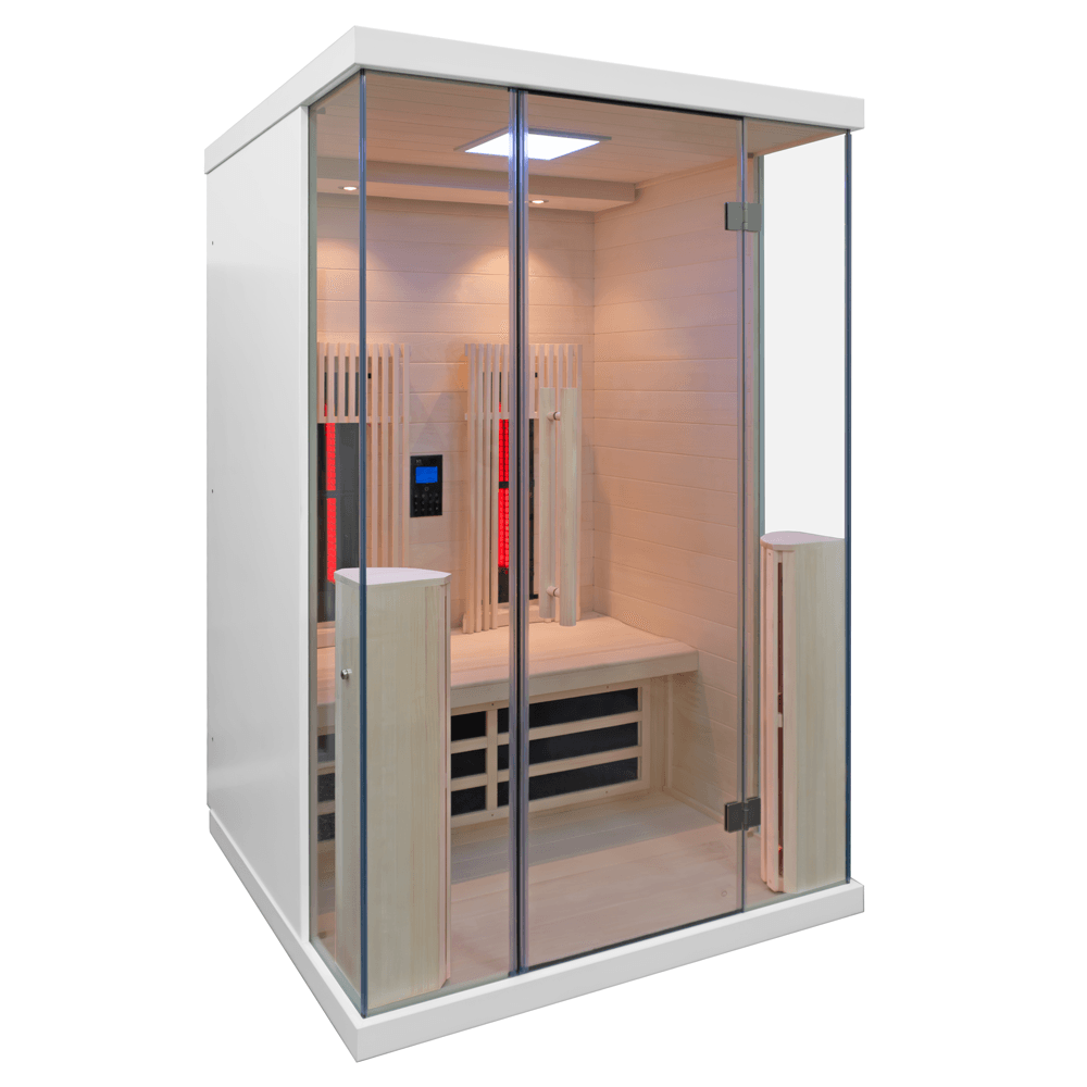 Infraröd bastu för 2 personer - Nordic Relax 2, vit kabin