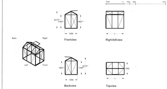 Växthus Piccolo 3 - 3,56 kvm