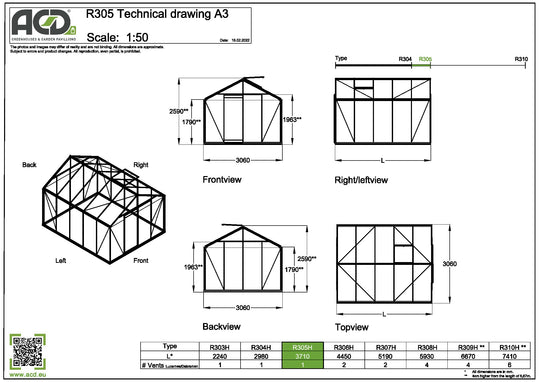 Växthus R305 -11,3 m2