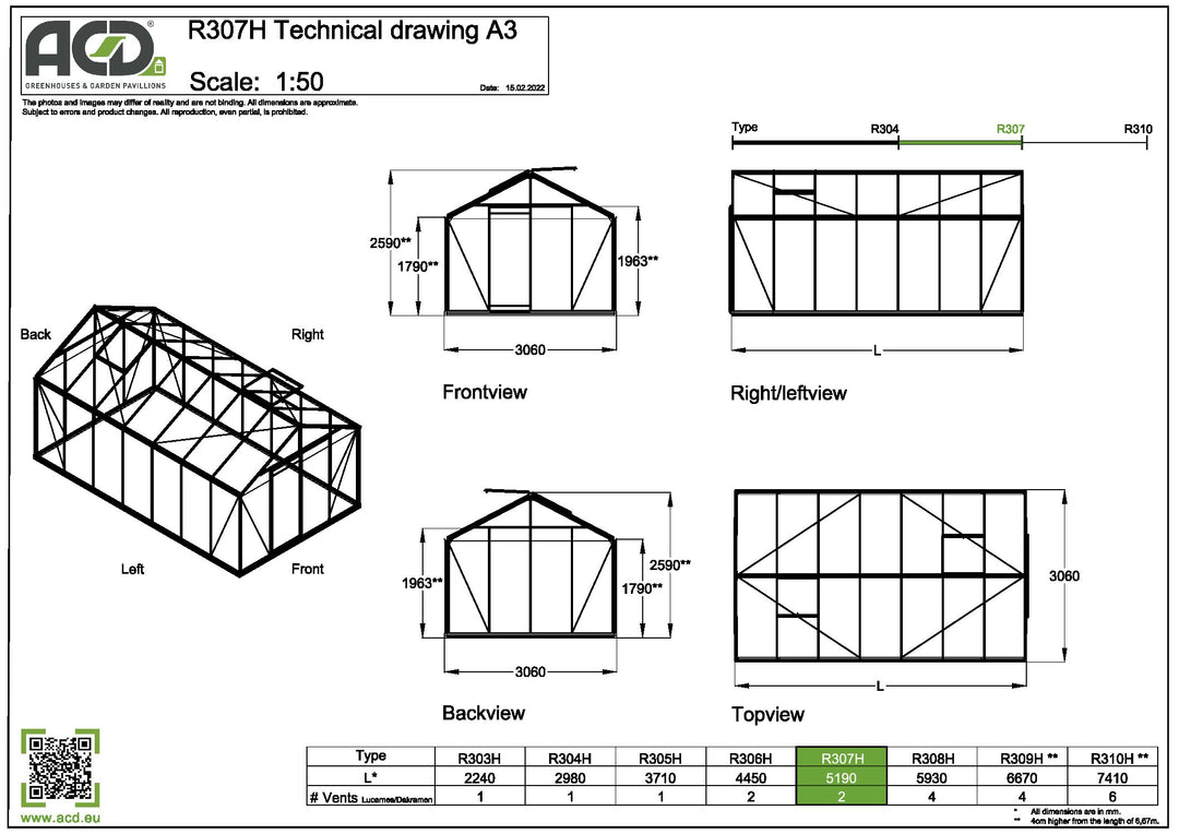 Växthus R307- 15,9 m2