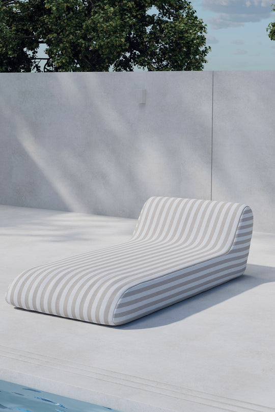 Redang solsäng, enkel, randig