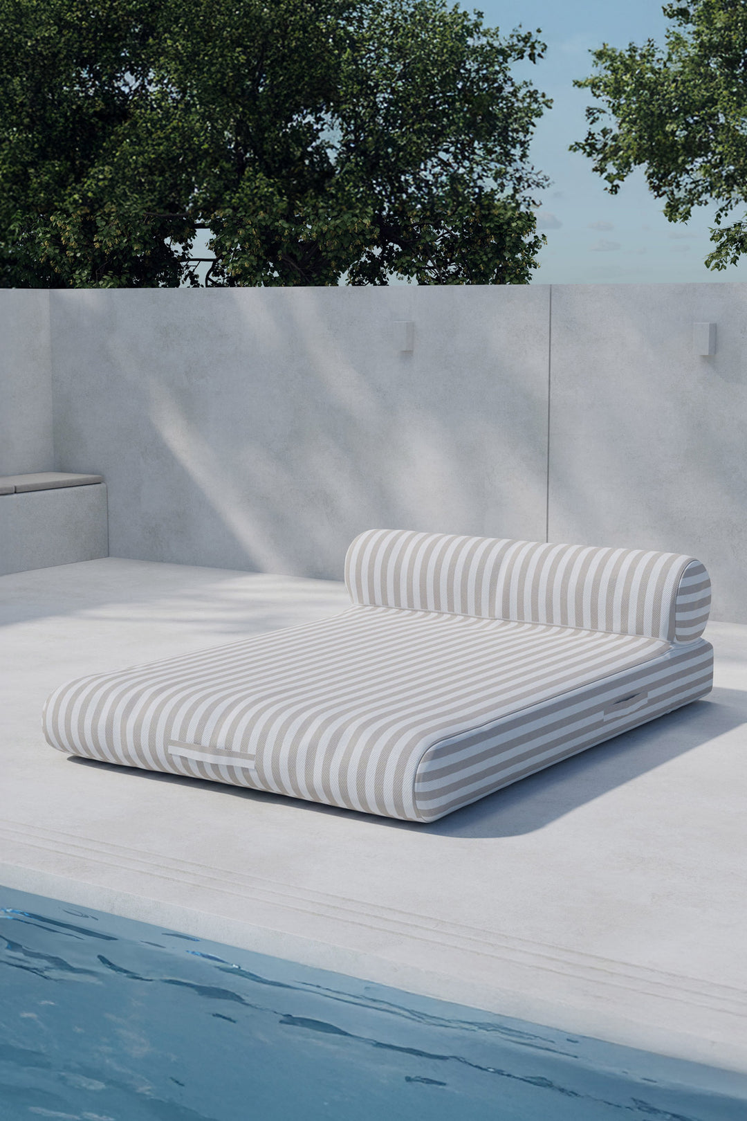 REDANG solsäng randig, beige